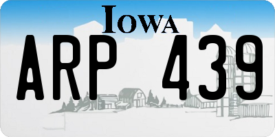 IA license plate ARP439