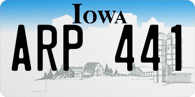 IA license plate ARP441