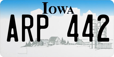 IA license plate ARP442