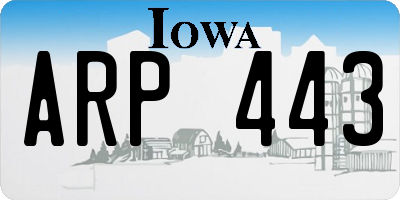 IA license plate ARP443