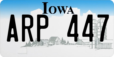 IA license plate ARP447