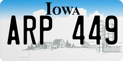 IA license plate ARP449