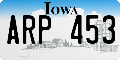 IA license plate ARP453