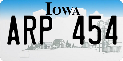 IA license plate ARP454
