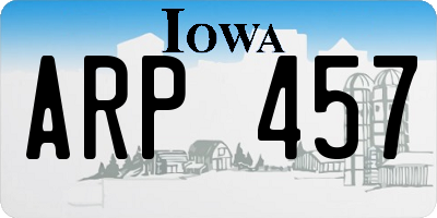 IA license plate ARP457