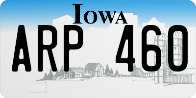 IA license plate ARP460