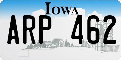 IA license plate ARP462