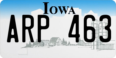 IA license plate ARP463