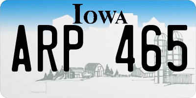 IA license plate ARP465