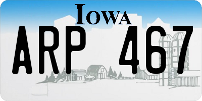 IA license plate ARP467