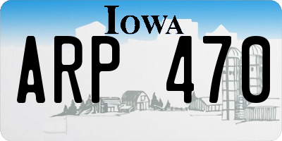 IA license plate ARP470