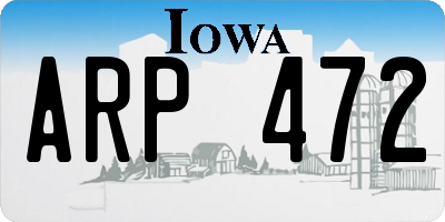 IA license plate ARP472