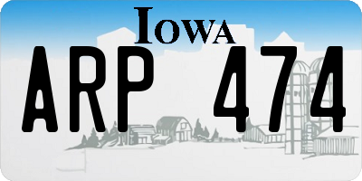 IA license plate ARP474