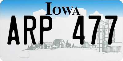 IA license plate ARP477