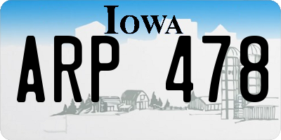 IA license plate ARP478