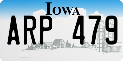 IA license plate ARP479