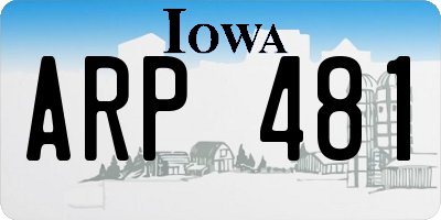 IA license plate ARP481