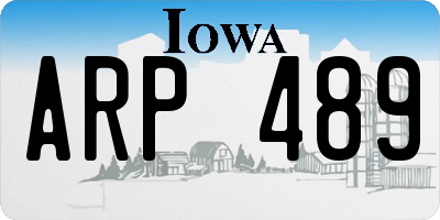 IA license plate ARP489