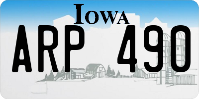IA license plate ARP490