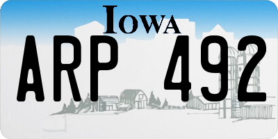 IA license plate ARP492