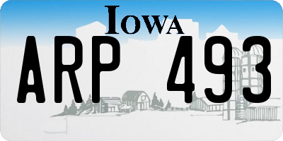 IA license plate ARP493