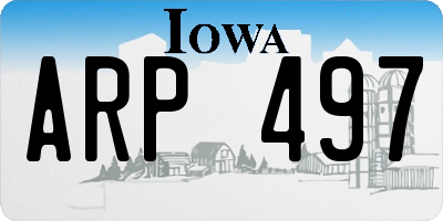 IA license plate ARP497