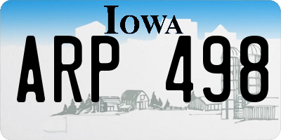 IA license plate ARP498