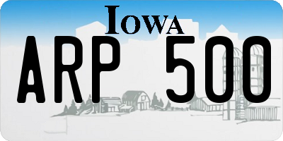 IA license plate ARP500