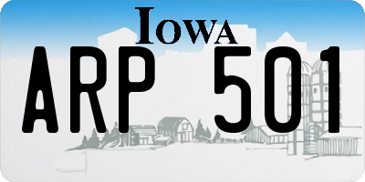 IA license plate ARP501