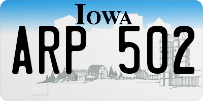 IA license plate ARP502