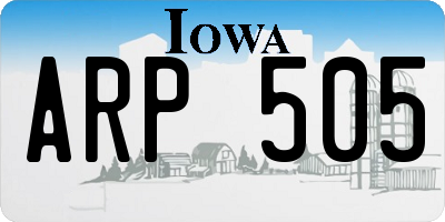 IA license plate ARP505