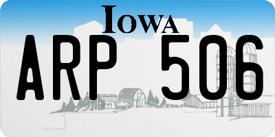 IA license plate ARP506