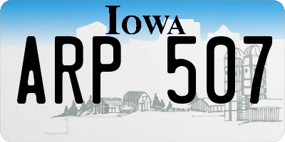 IA license plate ARP507