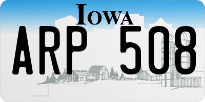 IA license plate ARP508