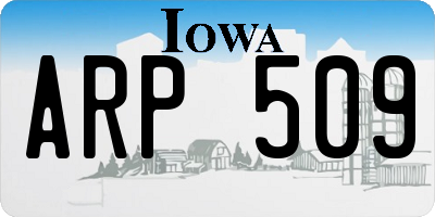 IA license plate ARP509