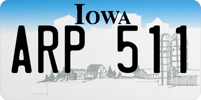 IA license plate ARP511