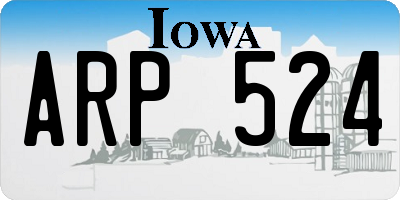 IA license plate ARP524