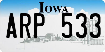 IA license plate ARP533