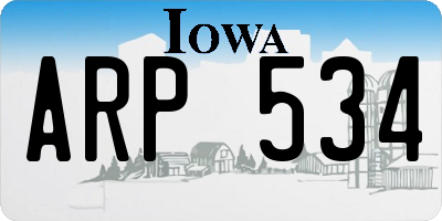 IA license plate ARP534