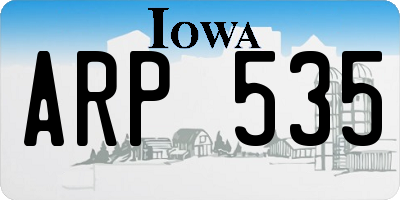 IA license plate ARP535