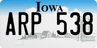 IA license plate ARP538