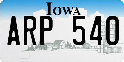 IA license plate ARP540