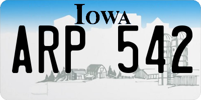 IA license plate ARP542