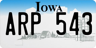 IA license plate ARP543
