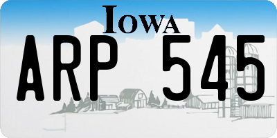 IA license plate ARP545