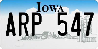 IA license plate ARP547
