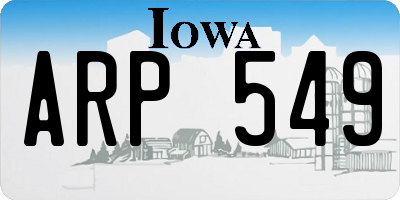 IA license plate ARP549