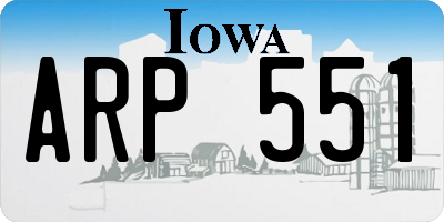 IA license plate ARP551