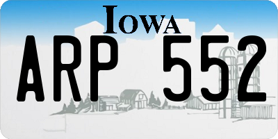 IA license plate ARP552