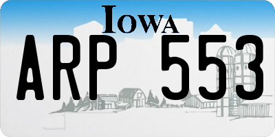 IA license plate ARP553